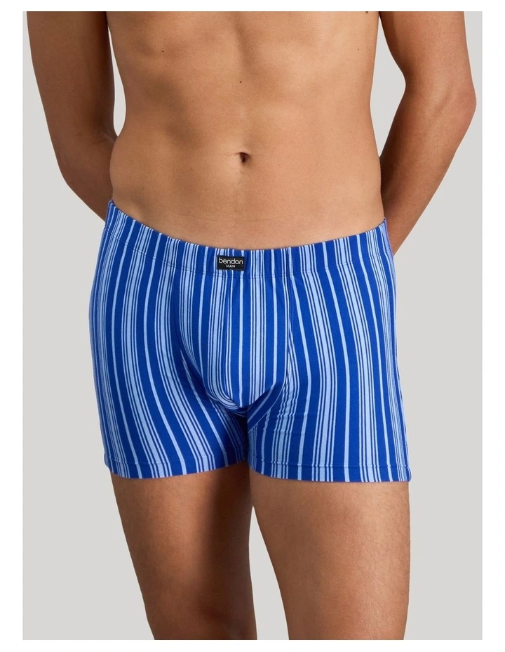 Cotton Stretch Mens Trunk in Surf The Web Stripe image 4
