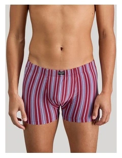 Cotton Stretch Mens Trunk in Tibetan Red Stripe