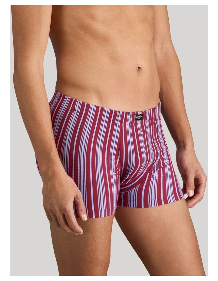 Cotton Stretch Mens Trunk in Tibetan Red Stripe image 3