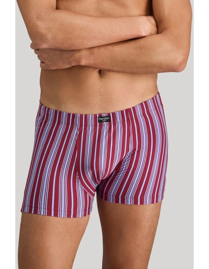 Cotton Stretch Mens Trunk in Tibetan Red Stripe image 5