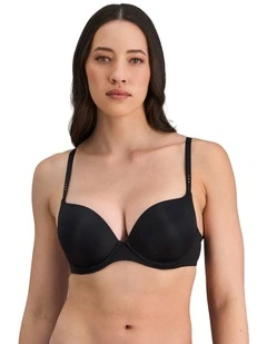 FMO Smooth 200% Boost Push Up Plunge Bra in Black