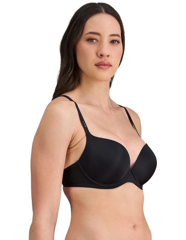 FMO Smooth 200% Boost Push Up Plunge Bra in Black image 3