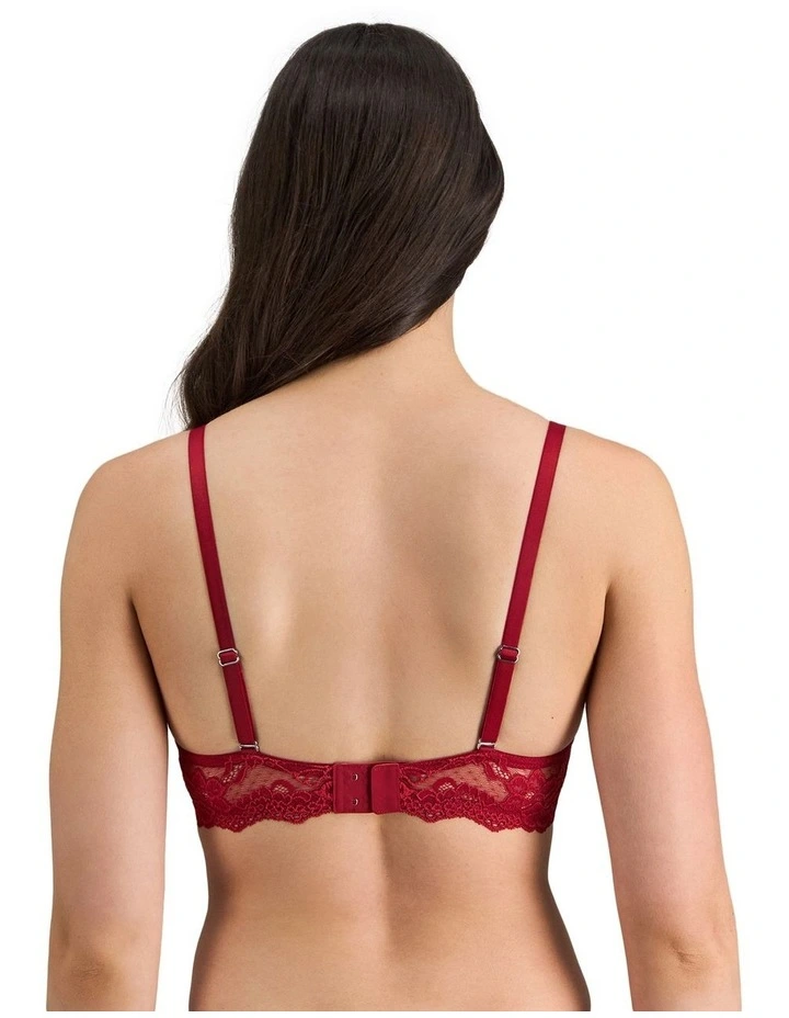 My Fit Lace Graduated Push up Plunge Bra in Jester Red image 2