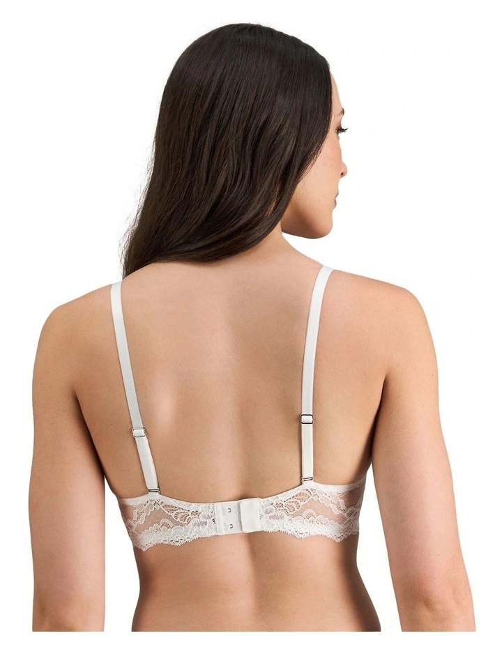 My Fit Lace Graduated Push up Plunge Bra in White image 2
