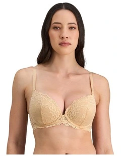 Lace 200% Boost Push Up Plunge Bra in Frappe