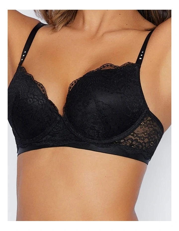 Pleasure State Arch Push-Up Plunge Bra In Black | MYER