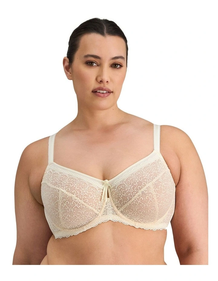 Delicate Lace Underwire Bra in Ivory/Cream Tan image 1