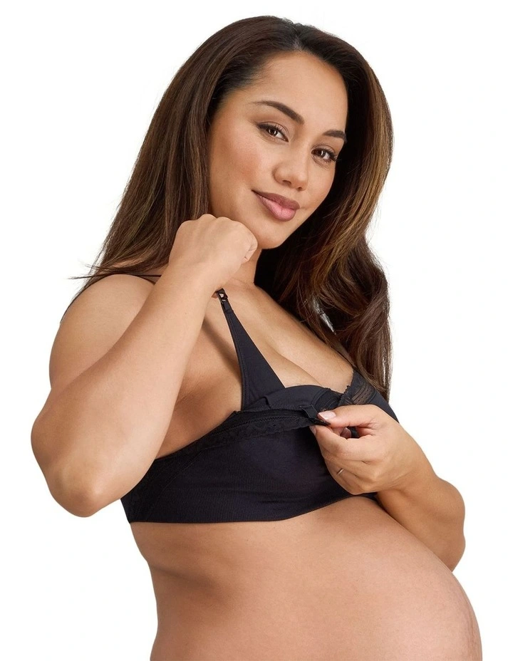 Nurture Maternity Bra in Black image 3