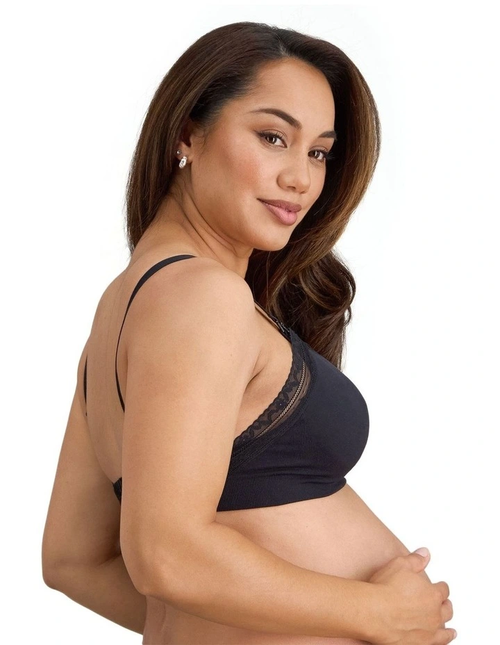 Nurture Maternity Bra in Black image 4