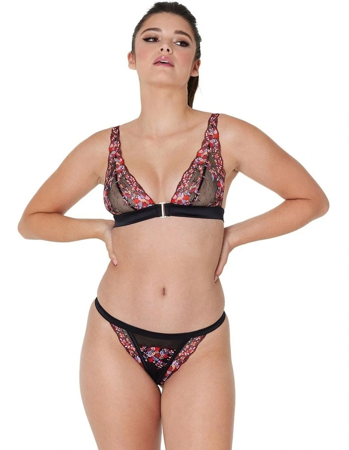 Pleasure State Botanica Soft Cup Bra In Floral Print/Black | MYER