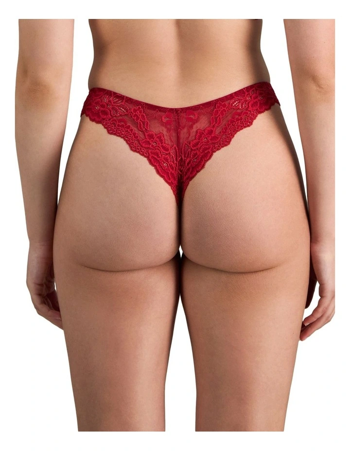 My Fit Lace Thong in Jester Red image 2