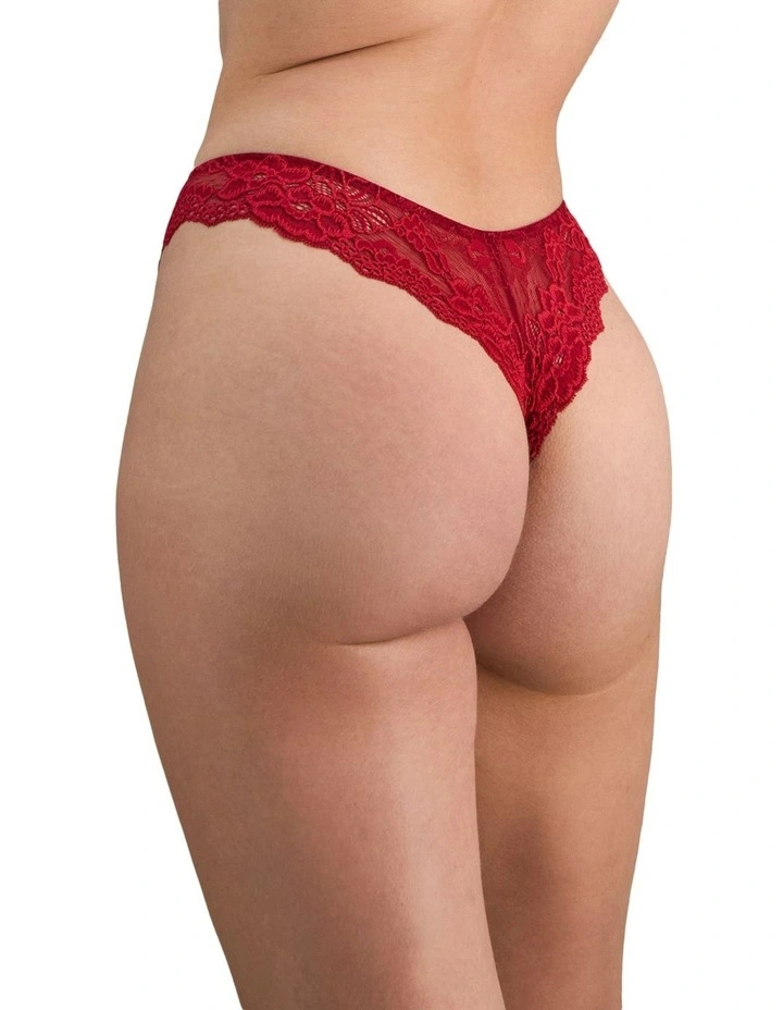 My Fit Lace Thong in Jester Red image 3