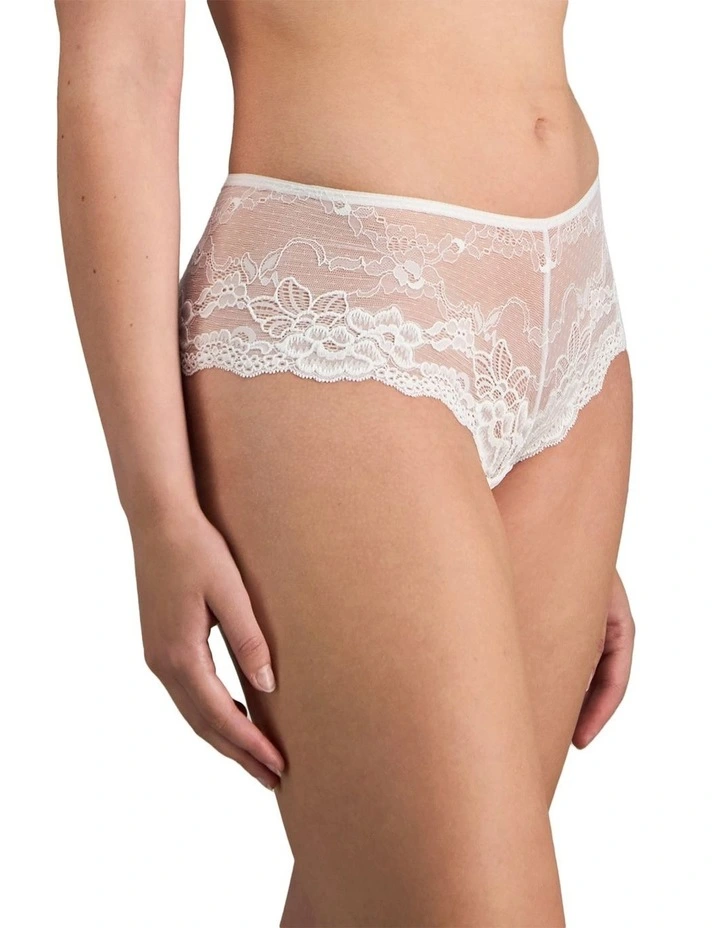 My Fit Lace Brazilian Brief in White image 3