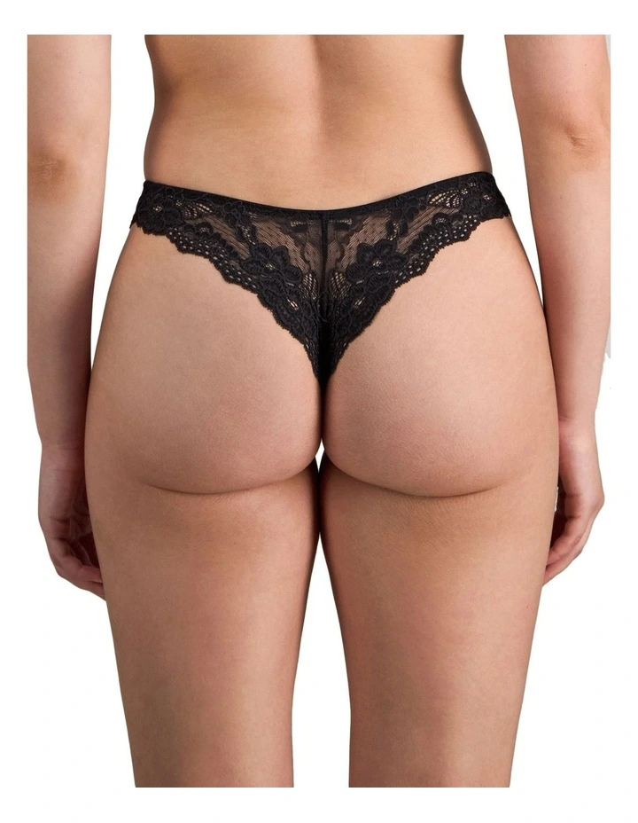 My Fit Lace Thong in Black image 2