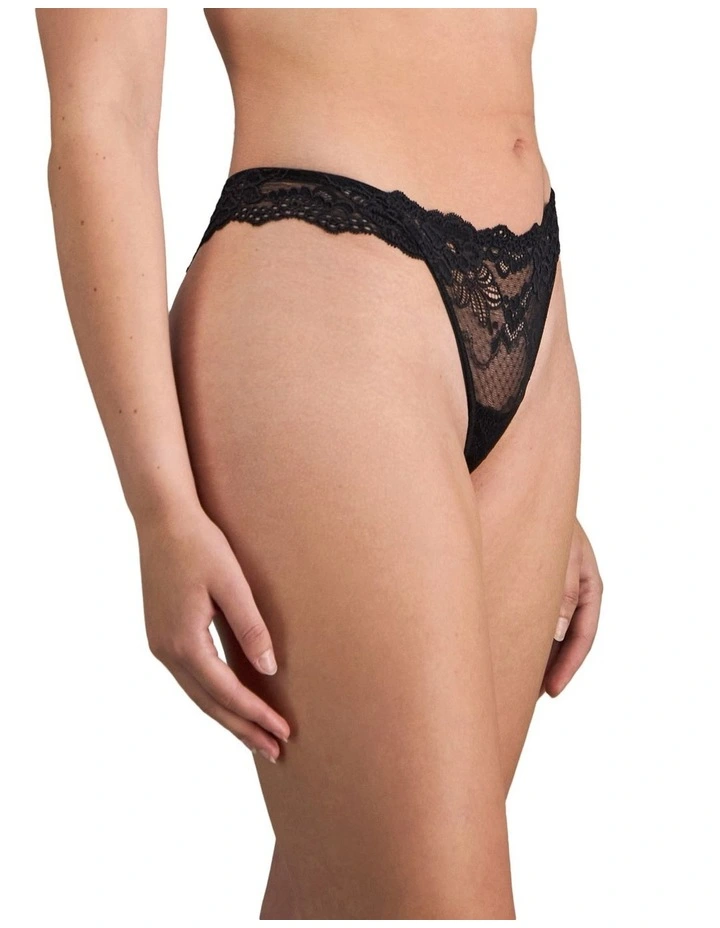 My Fit Lace Thong in Black image 4