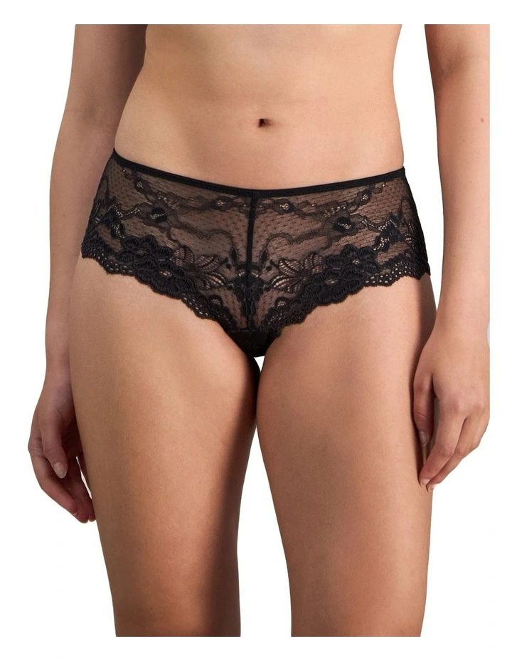 My Fit Lace Brazilian Brief in Black image 1