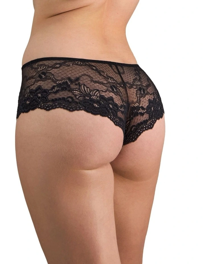 My Fit Lace Brazilian Brief in Black image 3