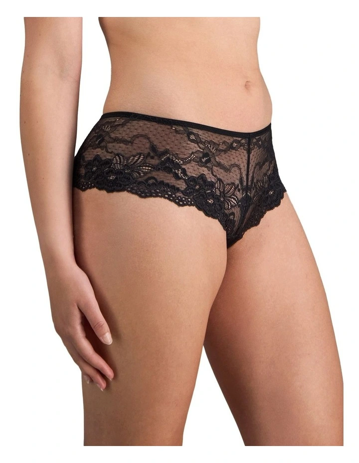 My Fit Lace Brazilian Brief in Black image 4