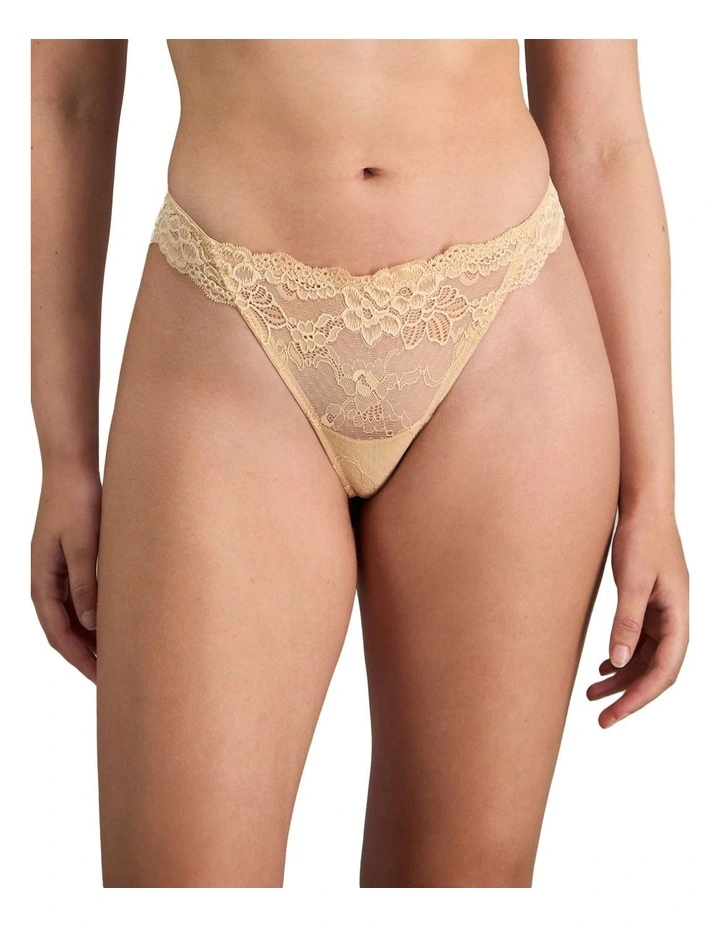 My Fit Lace Thong in Frappe image 1
