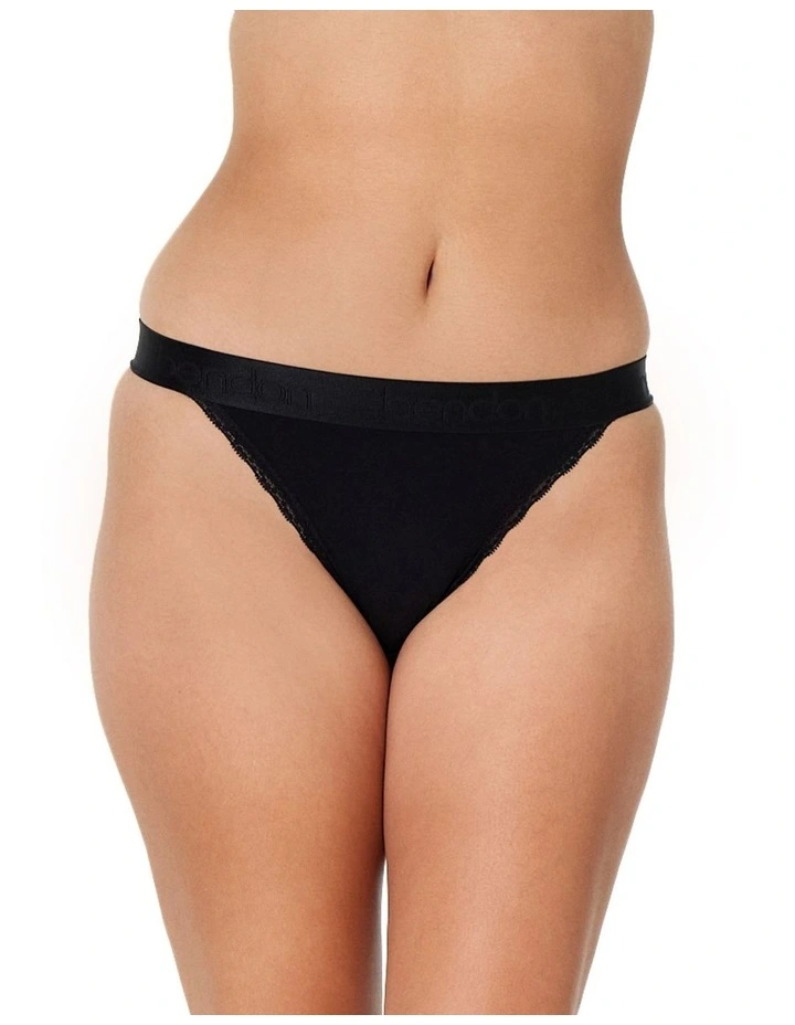 Cotton Logo Tanga in Black image 1