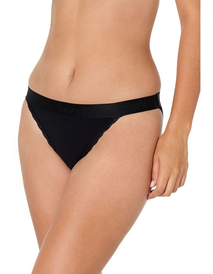 Cotton Logo Tanga in Black image 2
