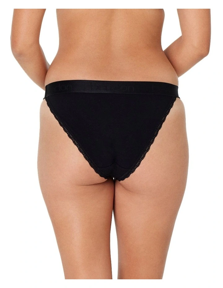 Cotton Logo Tanga in Black image 3