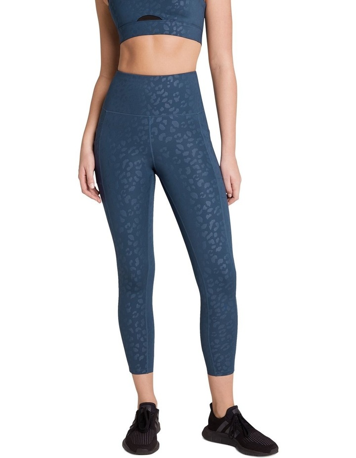 High Rise Pocket Ankle Grazer Tights In Ink Blue