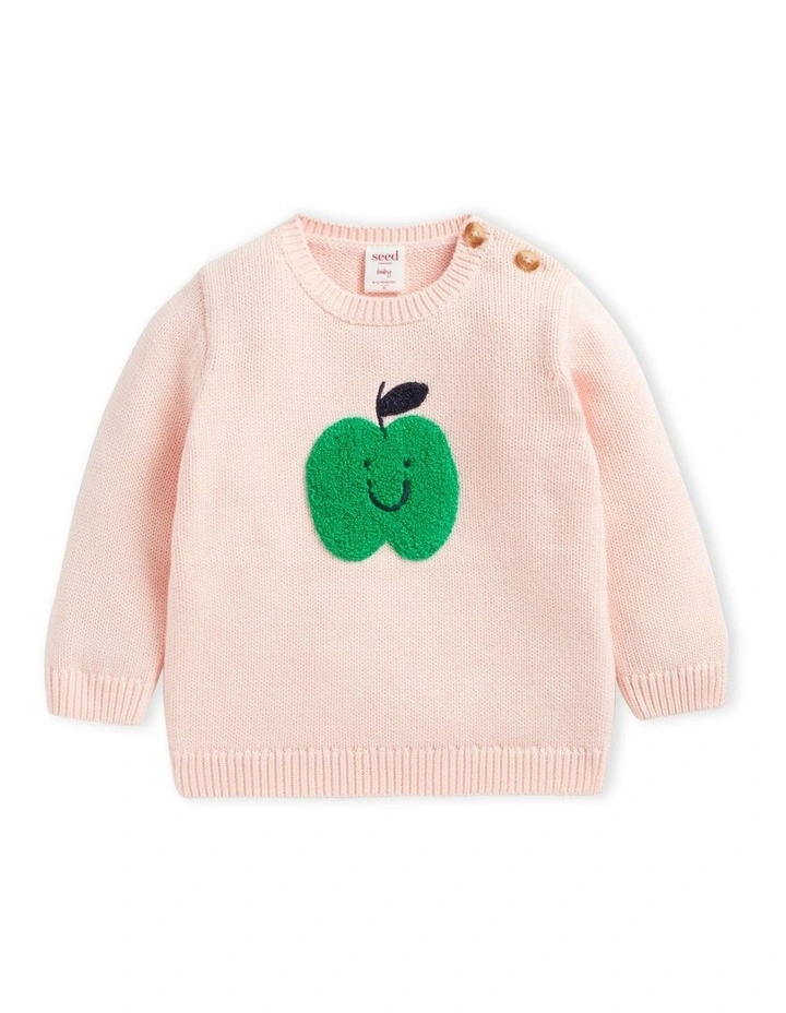 Apple Face Knit In Dusty Rose image 1