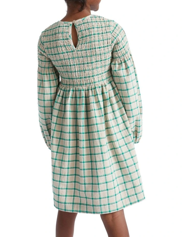 Seed Heritage Shirred Gingham Dress in Pea Green | MYER Seed Heritage Shirred Gingham Dress in Pea Green | MYER