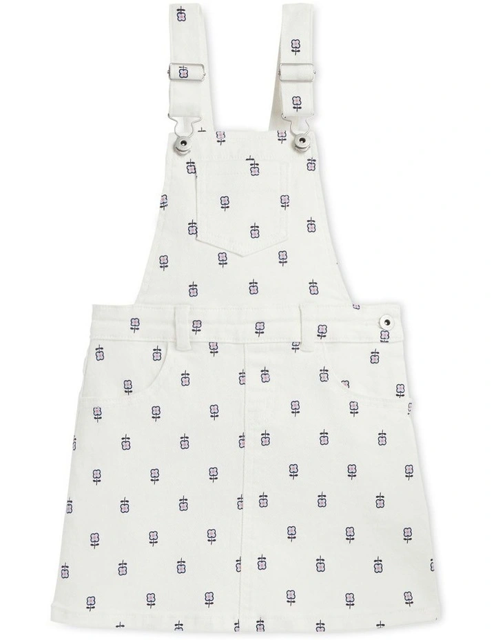 Floral Denim Pinafore Dress in Canvas Wash image 1