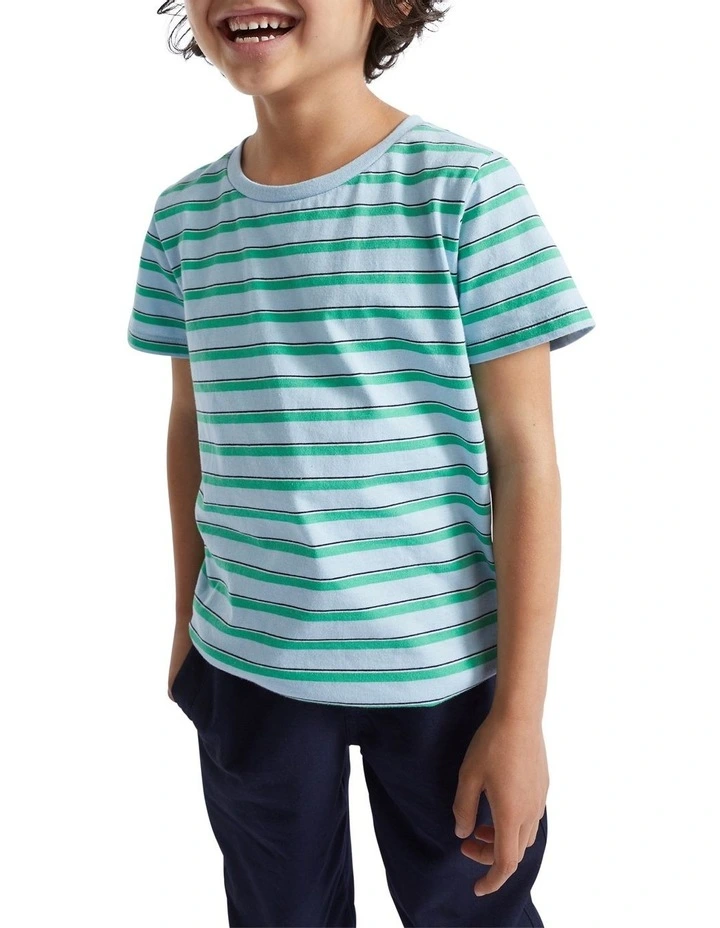 Stripe Tee in Pale Blue image 3