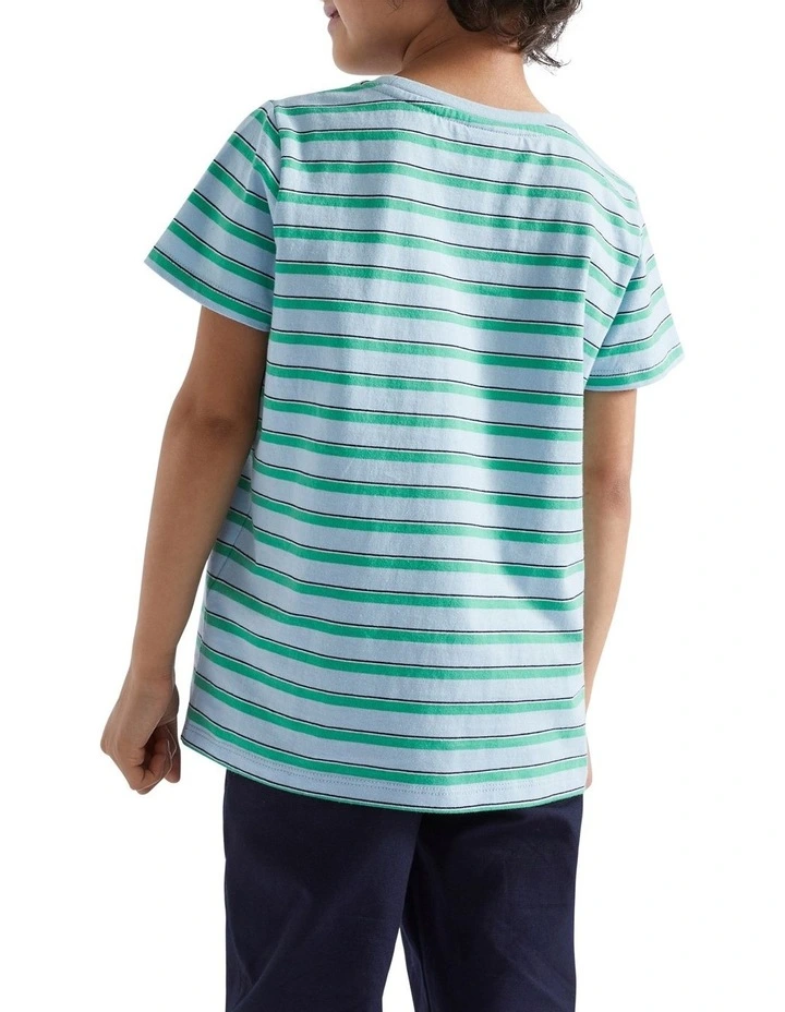 Stripe Tee in Pale Blue image 4