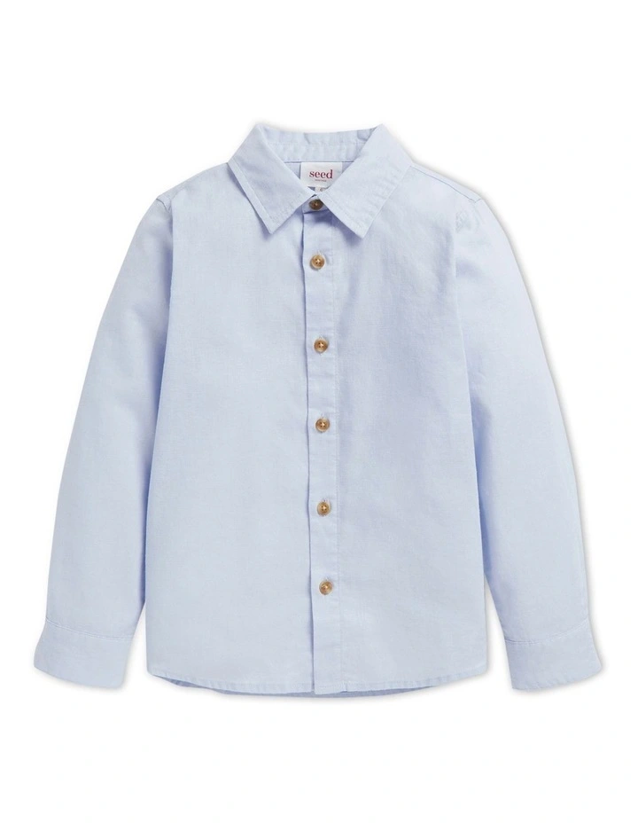 Core Linen Shirt in Powder Blue image 1