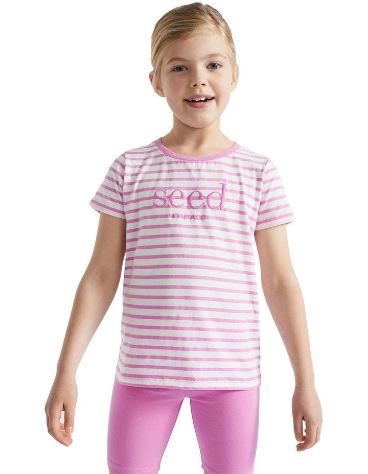 Core Logo Tee in Lily Stripe image 2