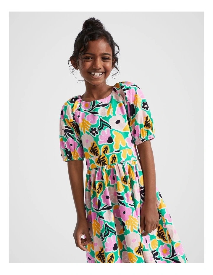 Floral Dress in Jade Green image 2