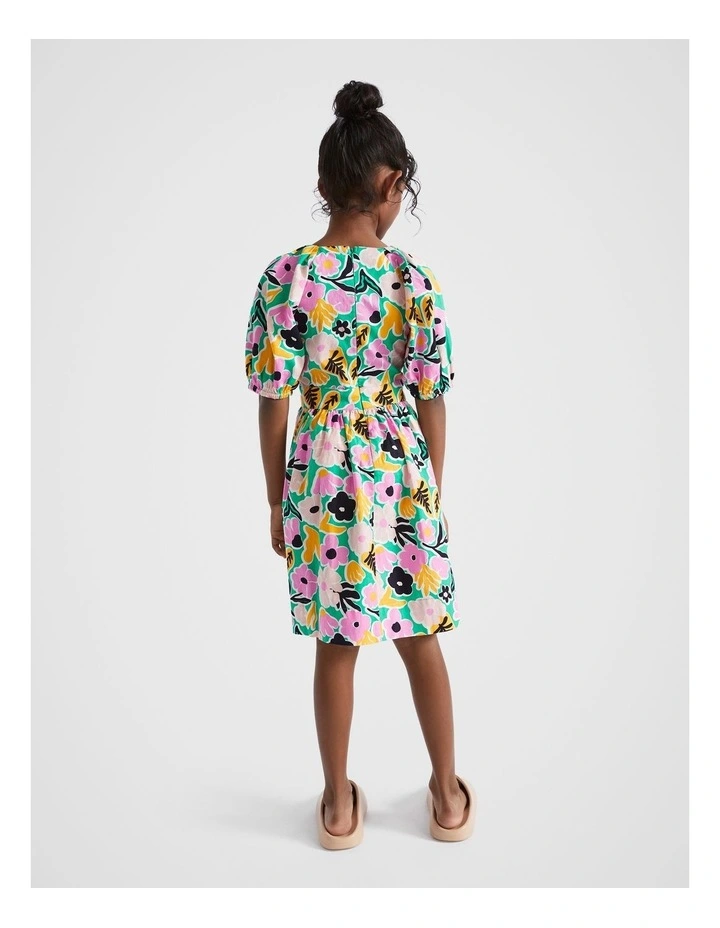 Floral Dress in Jade Green image 4