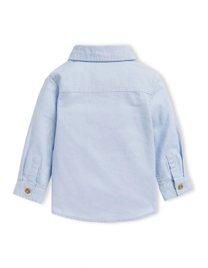 Core Linen Shirt in Powder Blue image 2