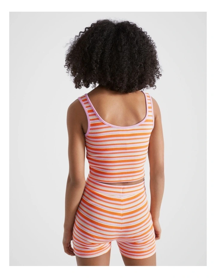 Rib Crop Singlet Top in Multi image 2