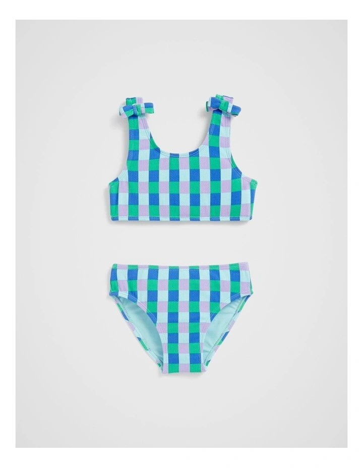 Check Two Piece Swimsuit in Marine image 1