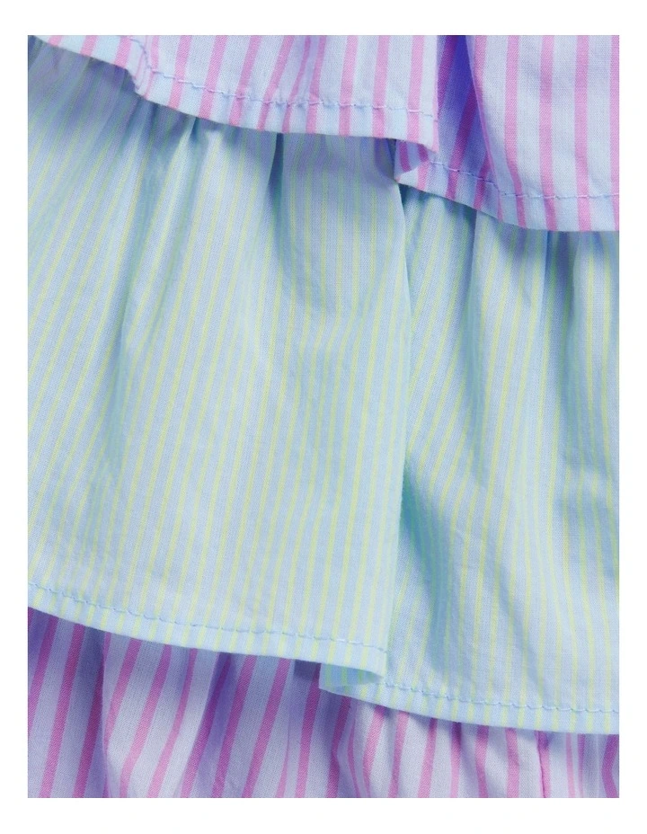 Poplin Stripe Romper in Baby Blue image 3