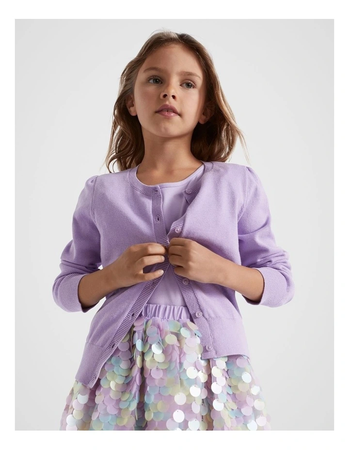 Classic Cardigan in Lavender image 2