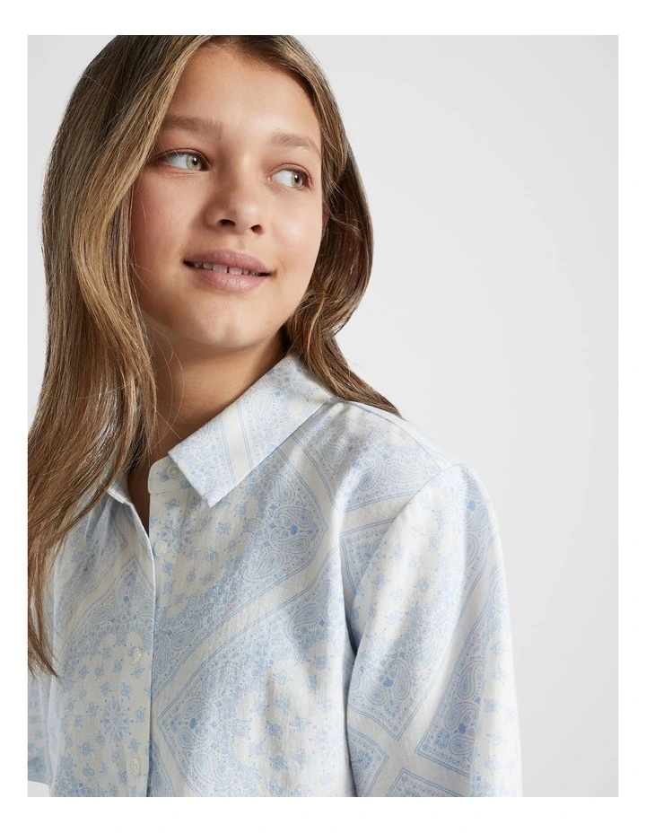 Bandana Crop Shirt in White image 3