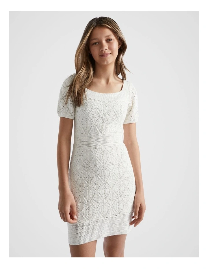 Crochet Dress in White image 1