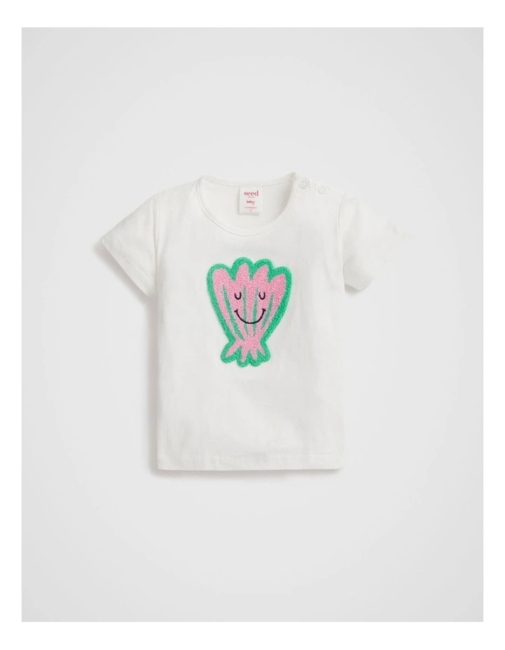 Shell Motif Tee in Canvas image 1