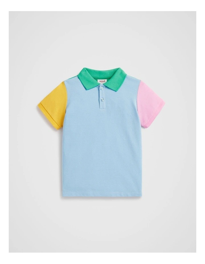 Core Polo Tee in Blue image 1