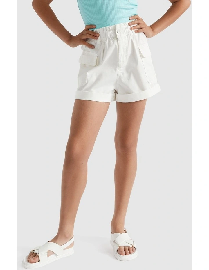 Paperbag Short in White image 1