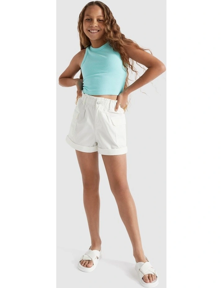 Paperbag Short in White image 3