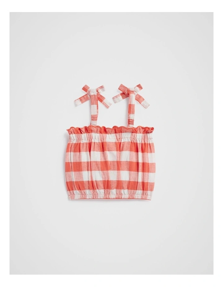 Gingham Top in Red image 1