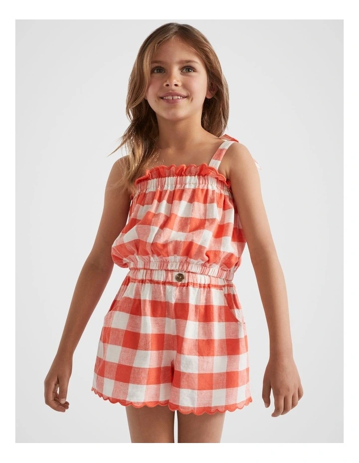 Gingham Top in Red image 2