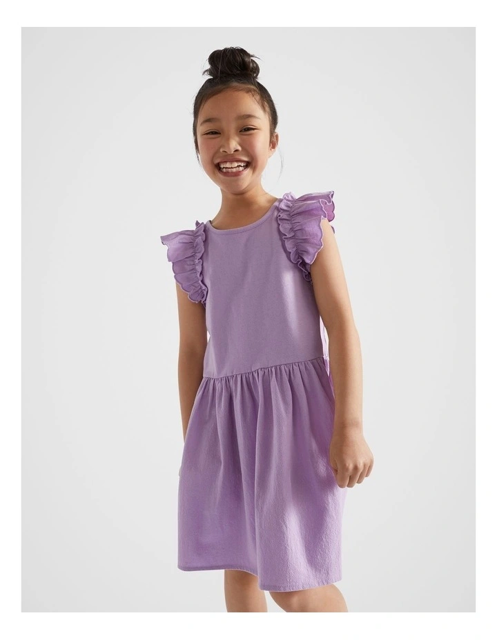 Splice Scollop Dress in Lilac image 3